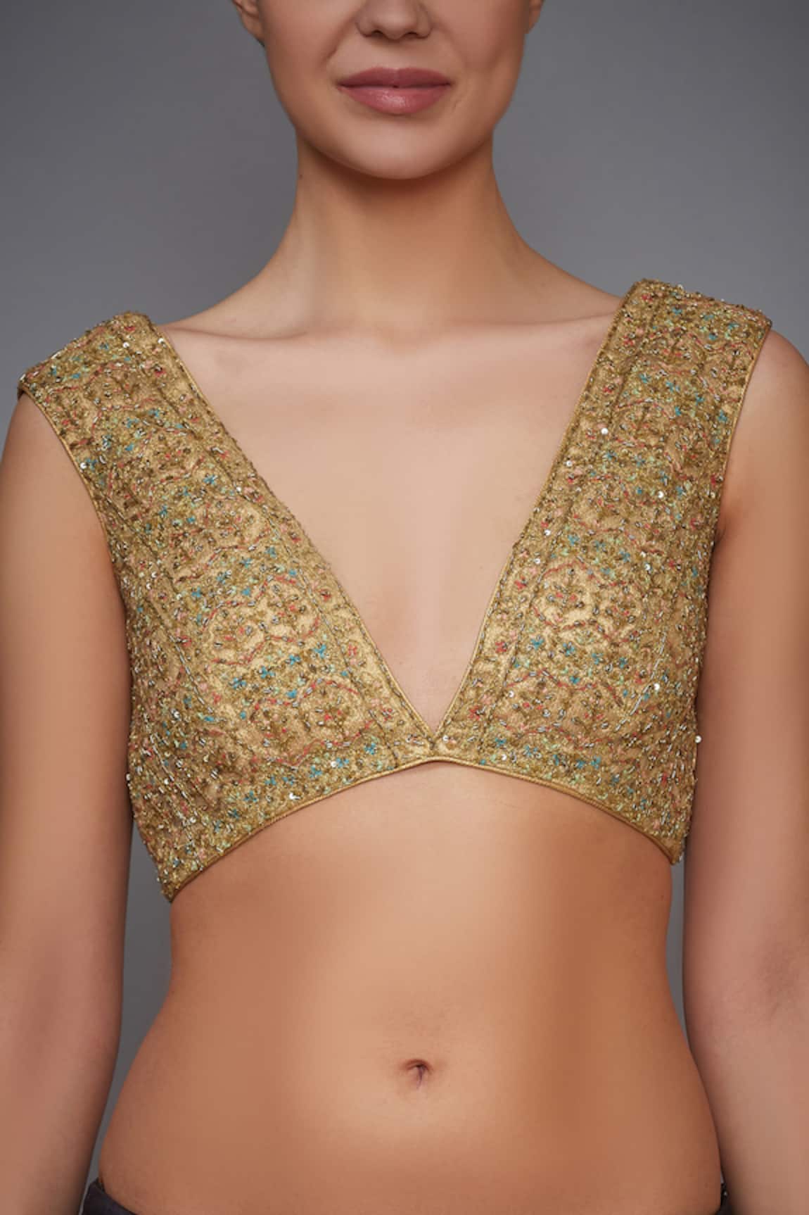 RI.Ritu Kumar Embroidered Saree Blouse
