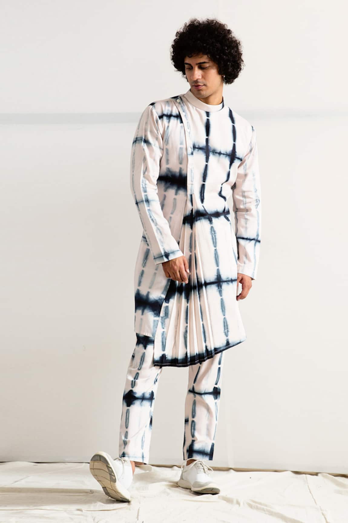 Bohame Pleated Tie-Dye Kurta Set
