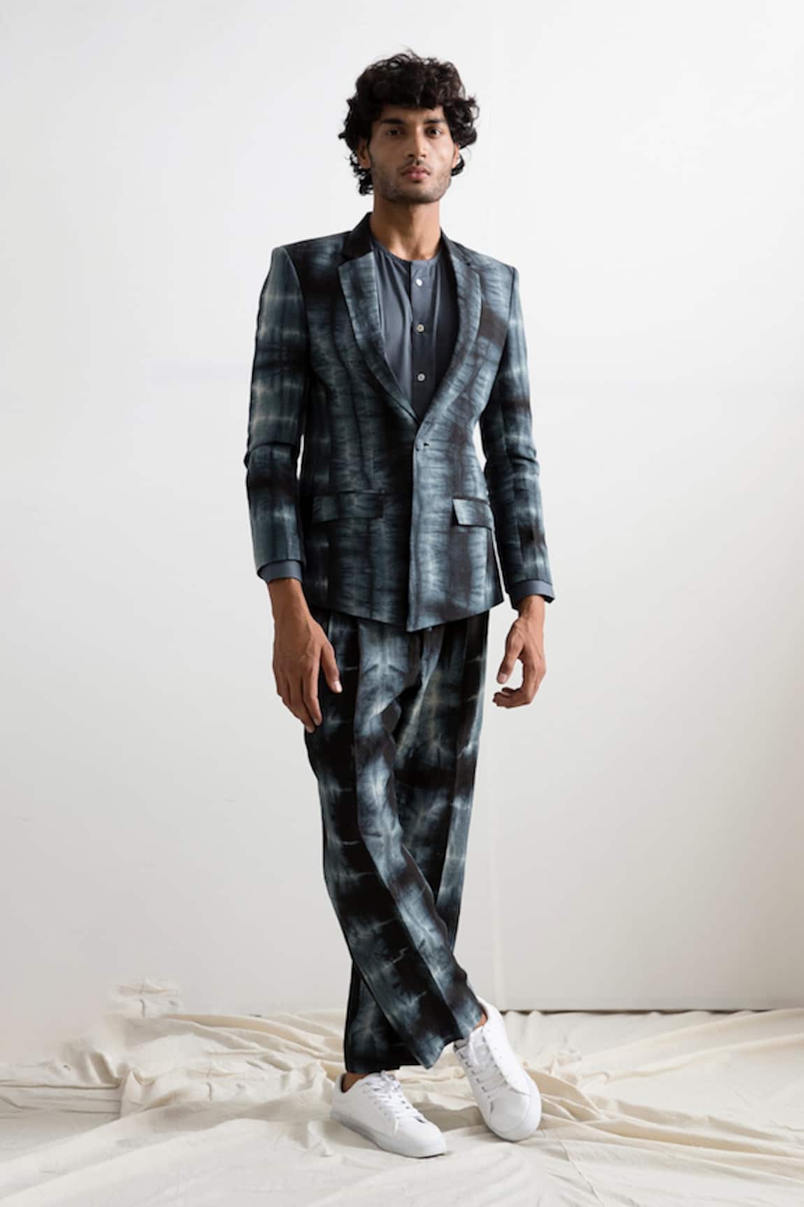 Bohame Linen Tie-Dye Blazer & Pant Set
