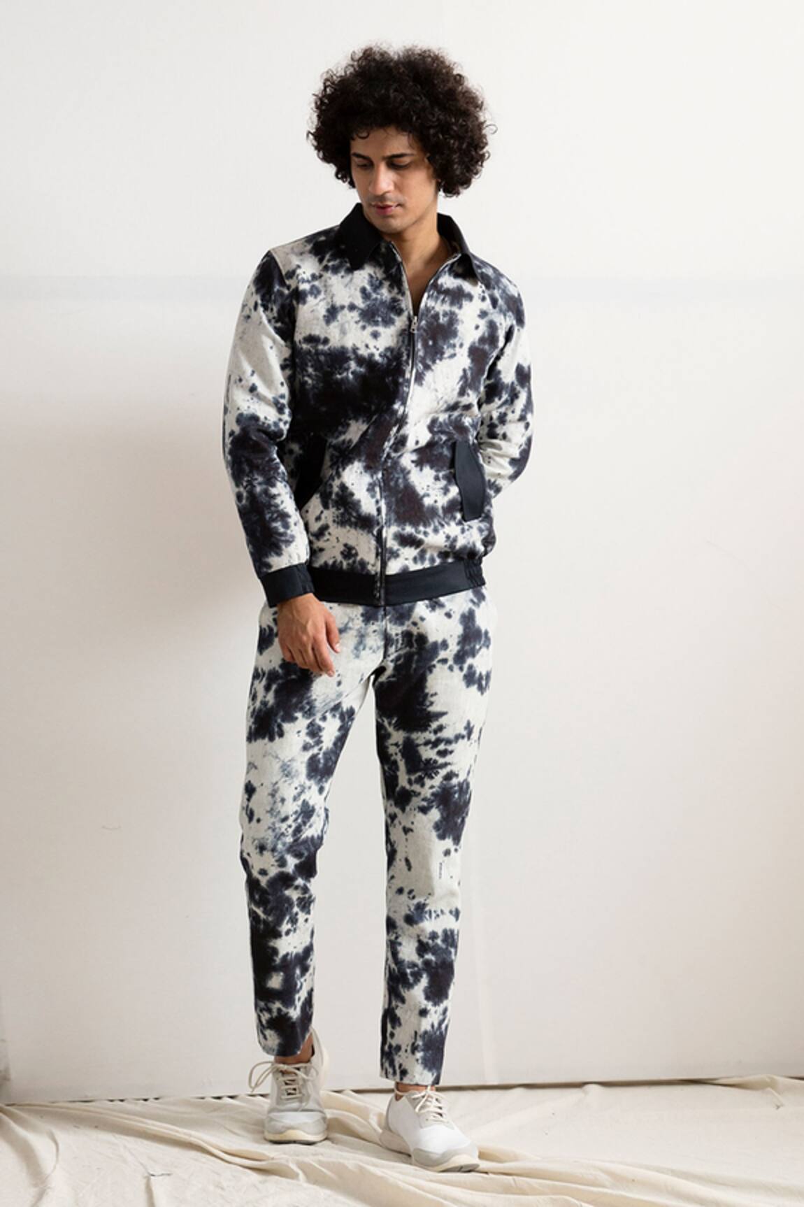 Bohame Linen Tie-Dye Jacket & Pant Set 