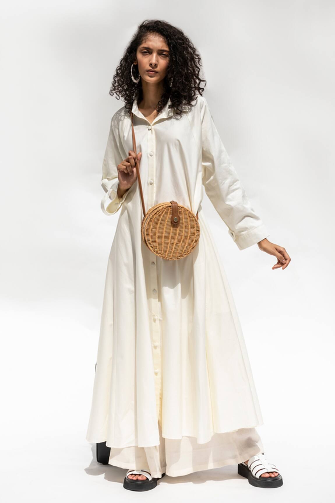 Corpora Studio Cotton Satin Shirt Dress 