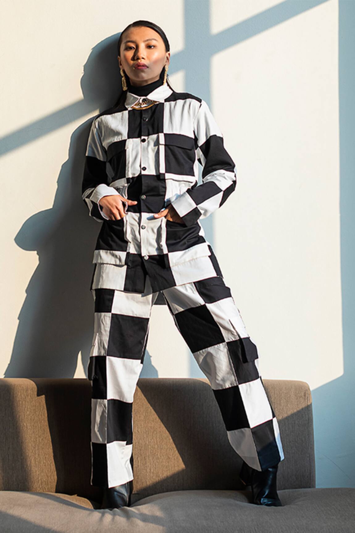 Corpora Studio Checkered Shirt & Pant Set 