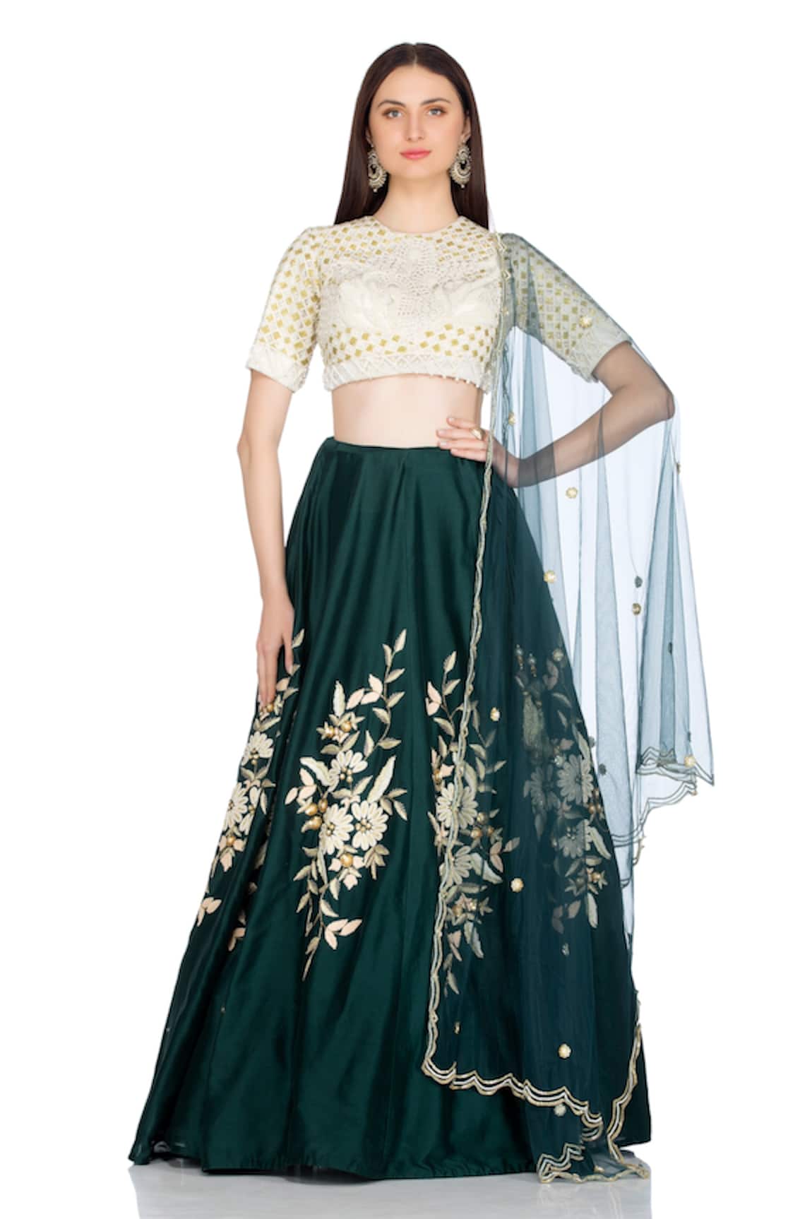 Salt And Spring Floral Embroidered Lehenga Set