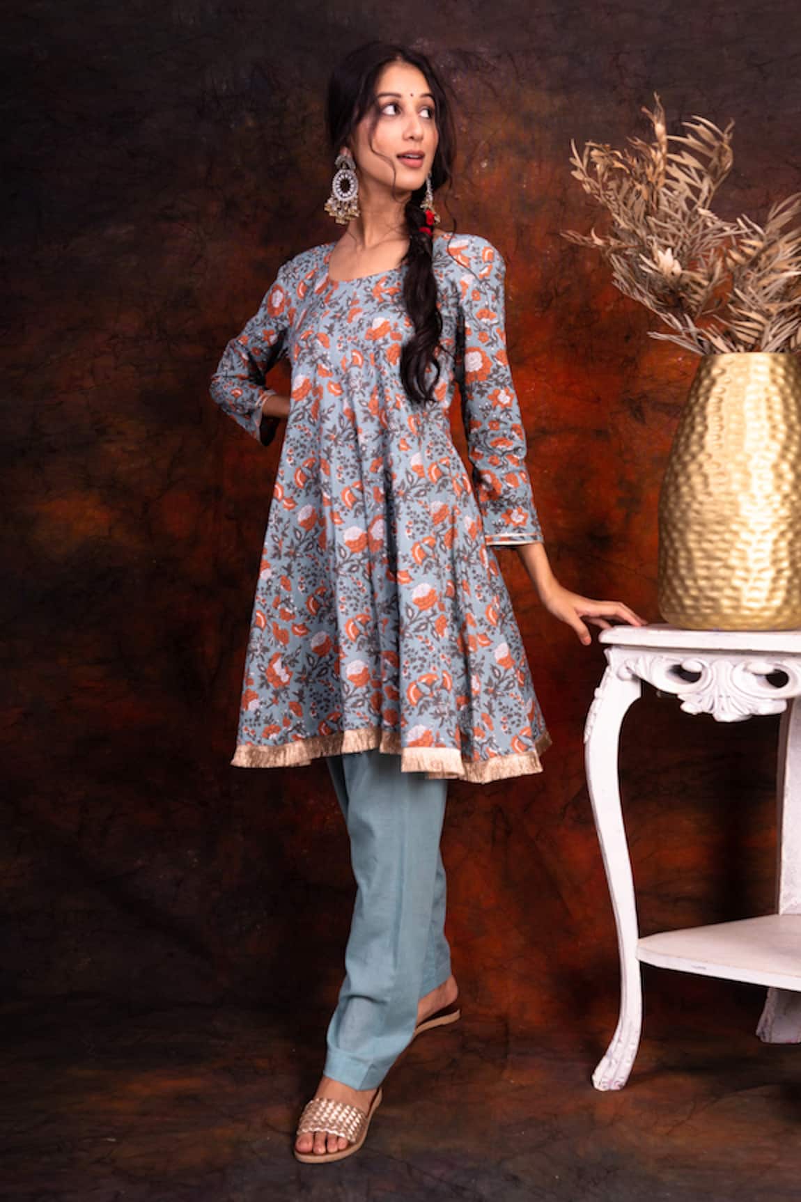 Tashee Printed Peplum Kurta & Pant Set