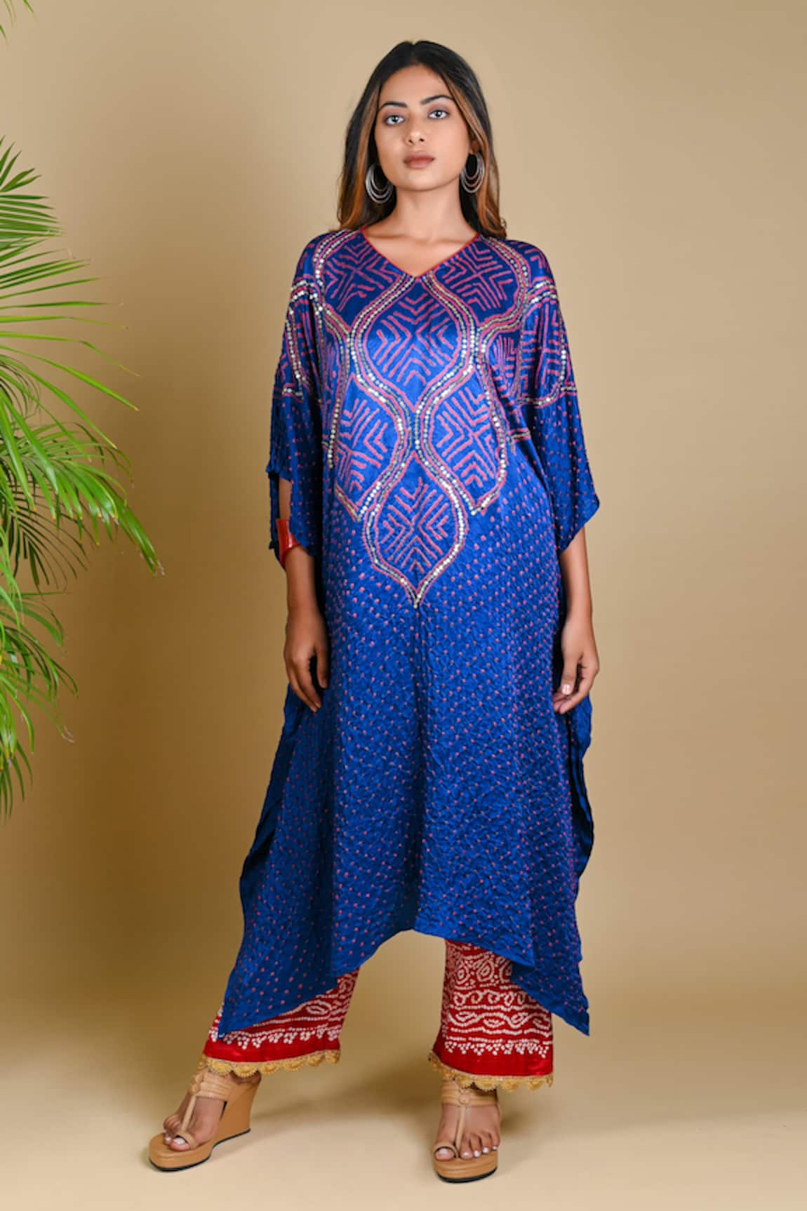 Dyelogue Gajji Silk Bandhani Pant 