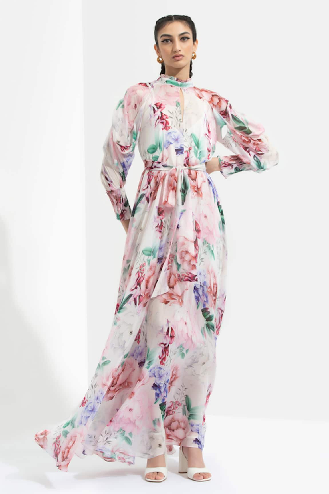 Mandira Wirk Resort Floral Print Dress