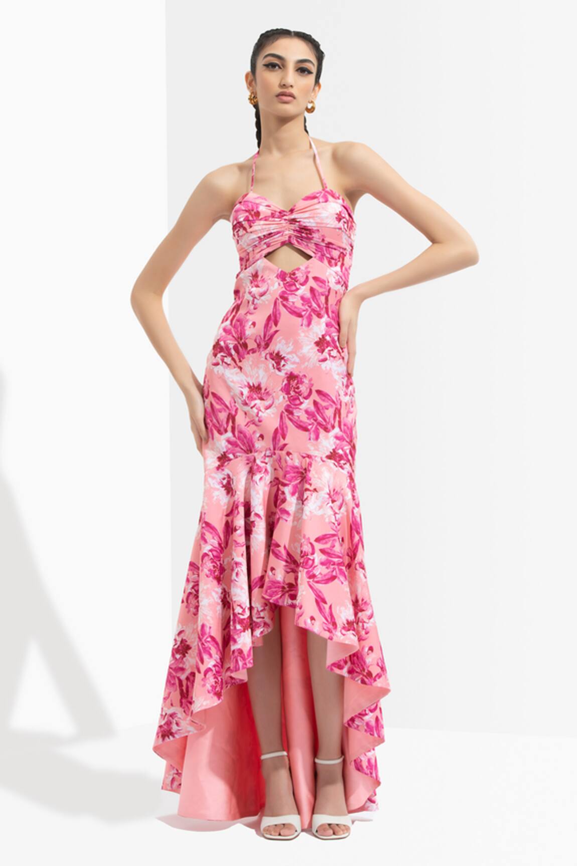 Mandira Wirk Resort Printed Halter Dress