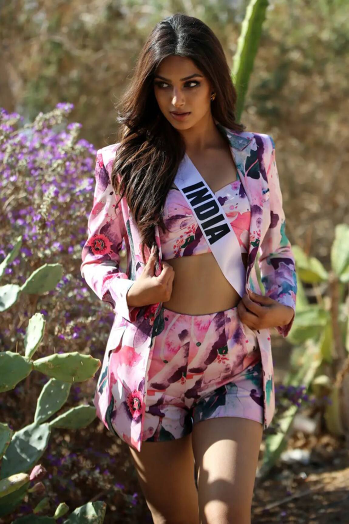 Mandira Wirk Resort Azalea Print Jacket & Shorts Set