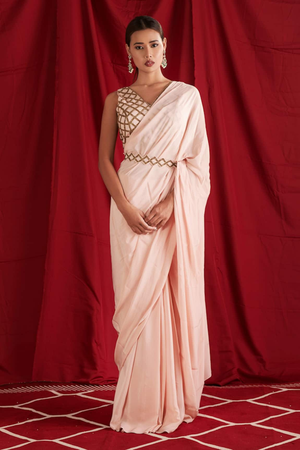 Shloka Sudhakar Saree With Embroidered Blouse