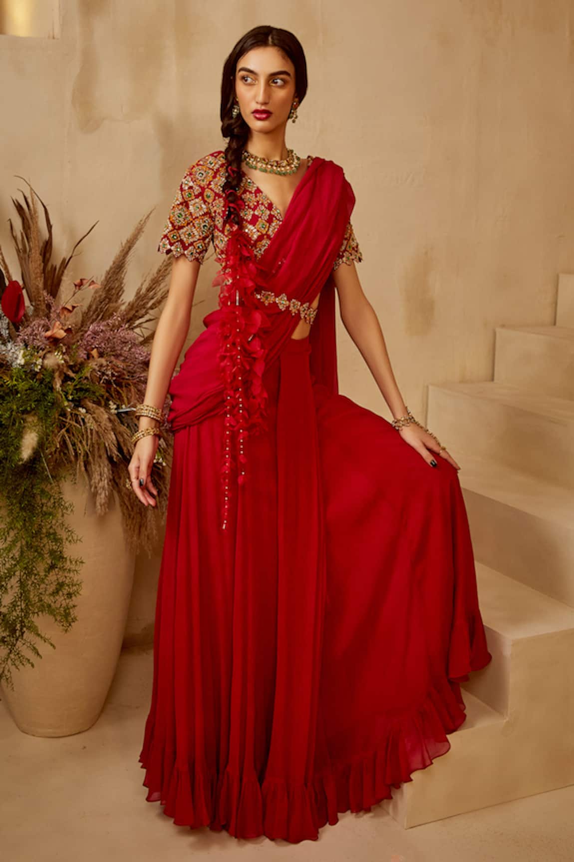 Bhumika Sharma Pre-Stitched Saree with Blouse 