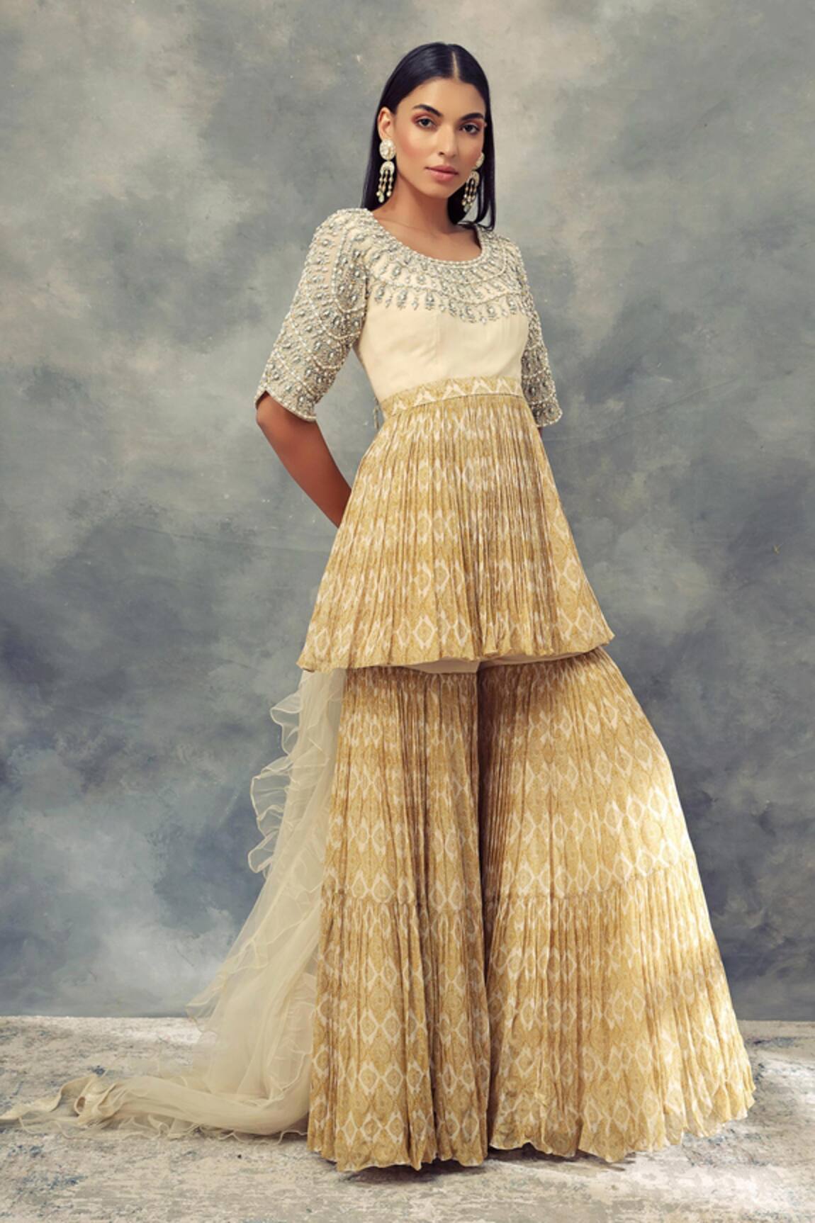 Bhumika Sharma Peplum Kurta Sharara Set