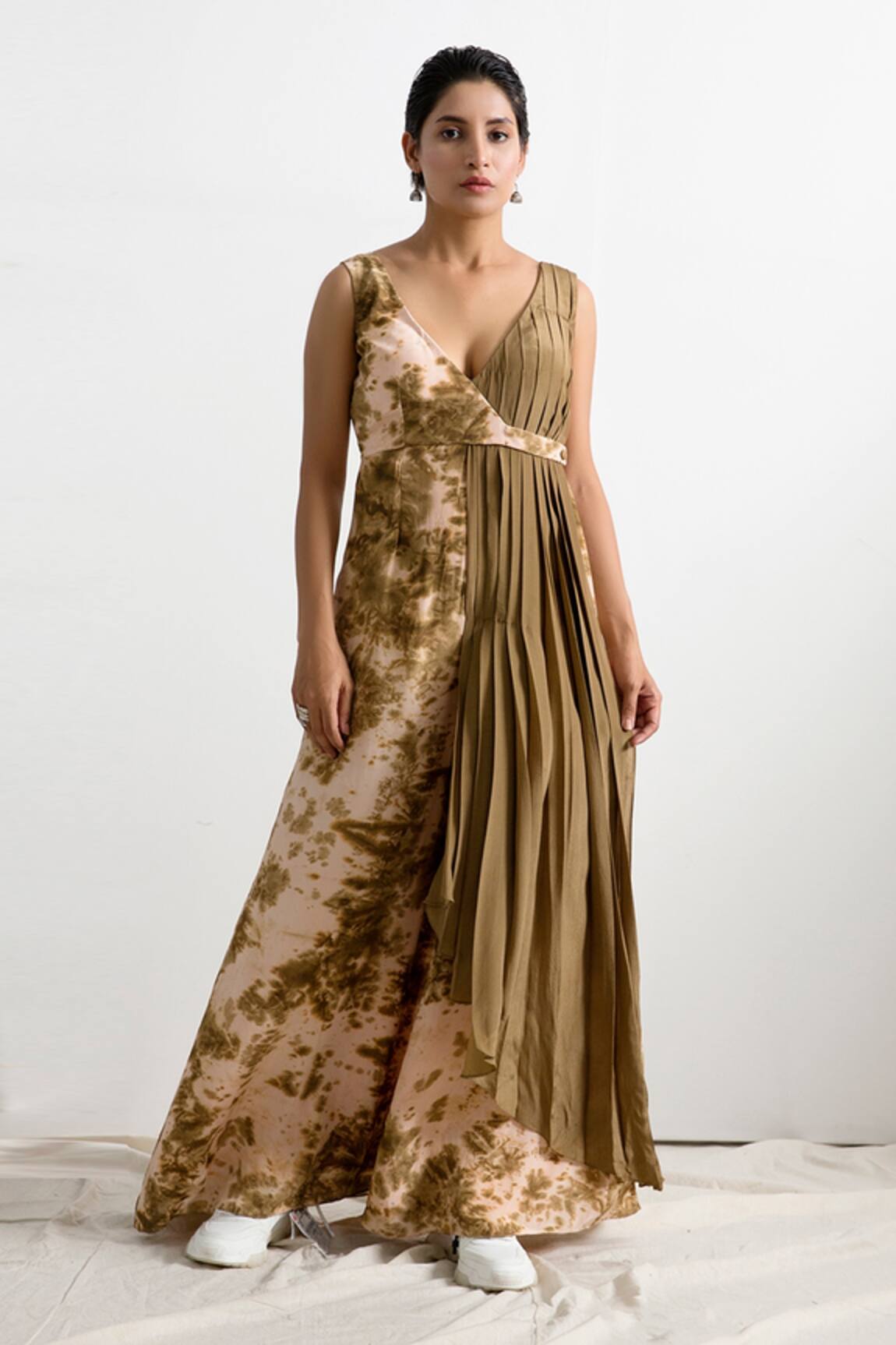 Bohame Zaila Tie Dye Draped Jumpsuit