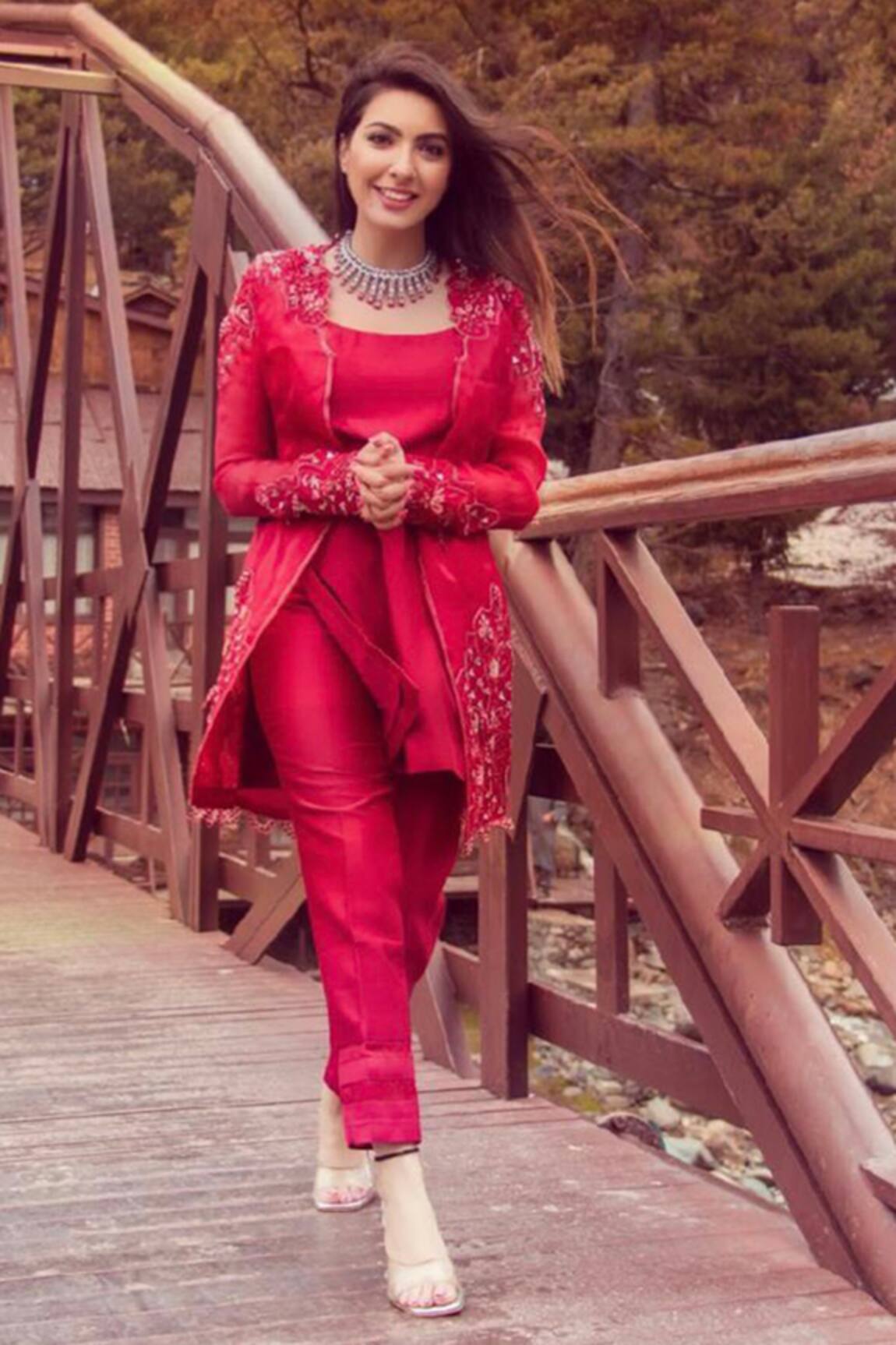 Dheeru Taneja Embroidered Jacket & Pant Set