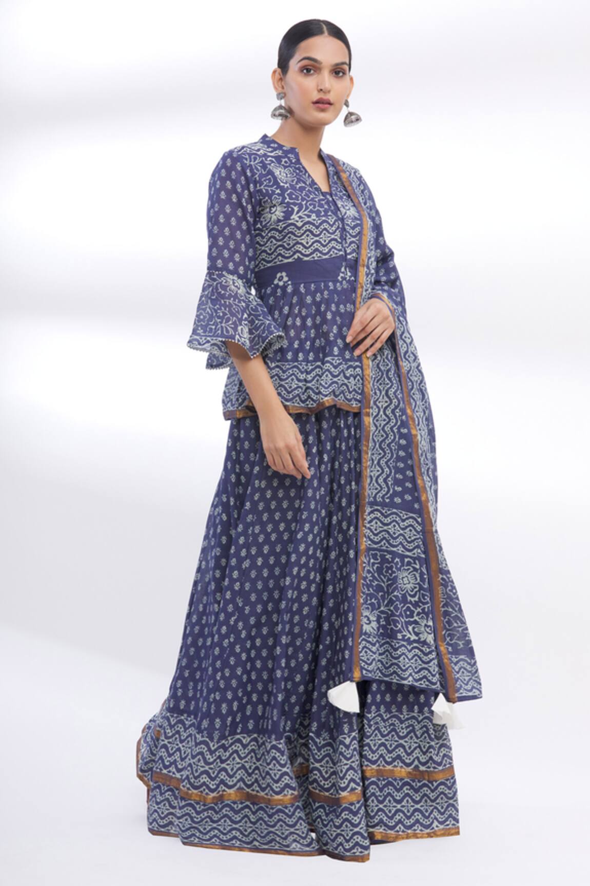 Samyukta Singhania Printed Kurta Lehenga Set