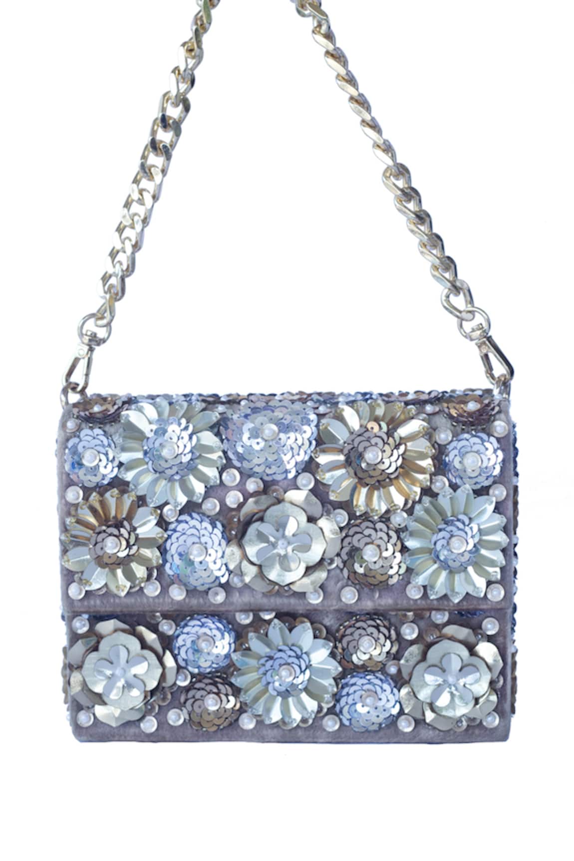 Adora By Ankita Velvet Flap Box Clutch 