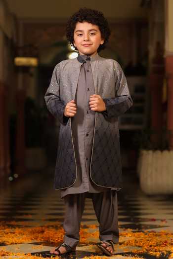 Cute Couture Embroidered Jacket & Kurta Set 