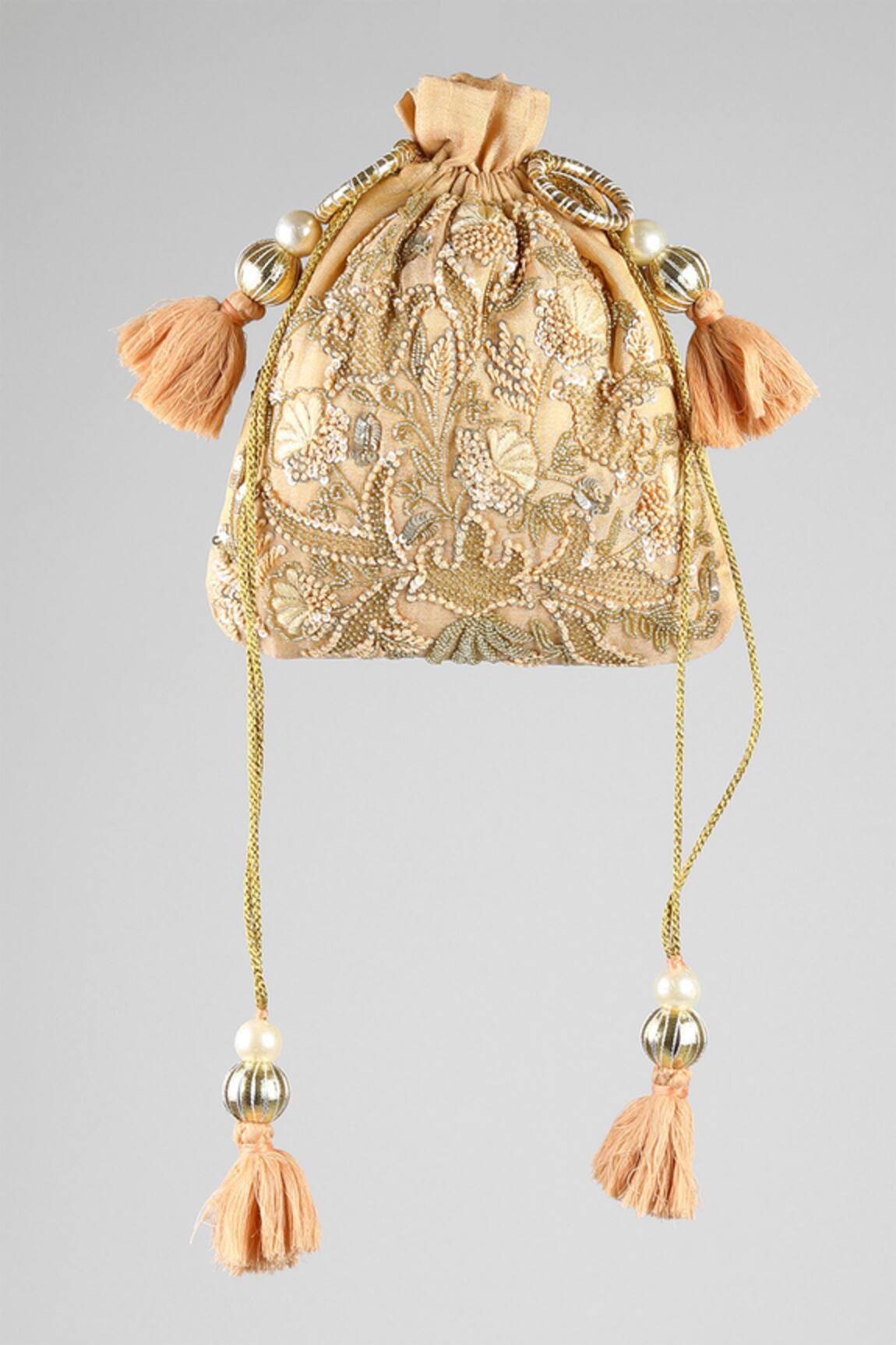 ClutcH'D Velvet Embroidered Potli Bag 