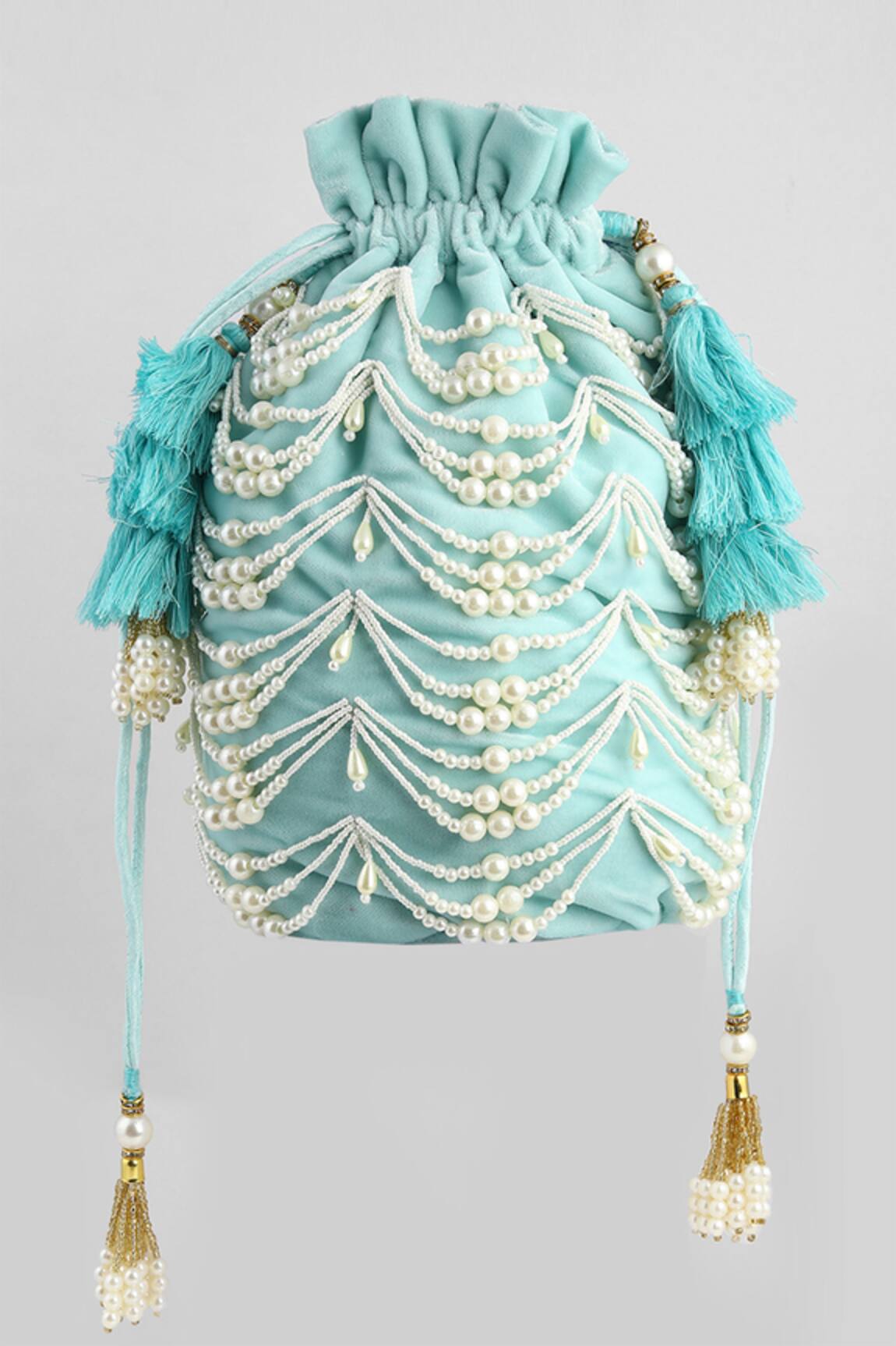 ClutcH'D Velvet Embroidered Potli Bag 