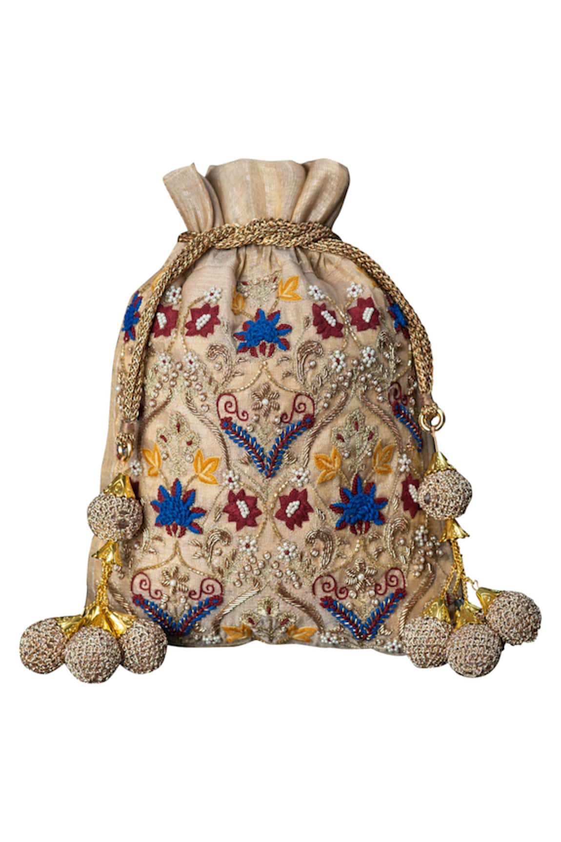 Clutch'D Banarasi Embroidered Potli Bag