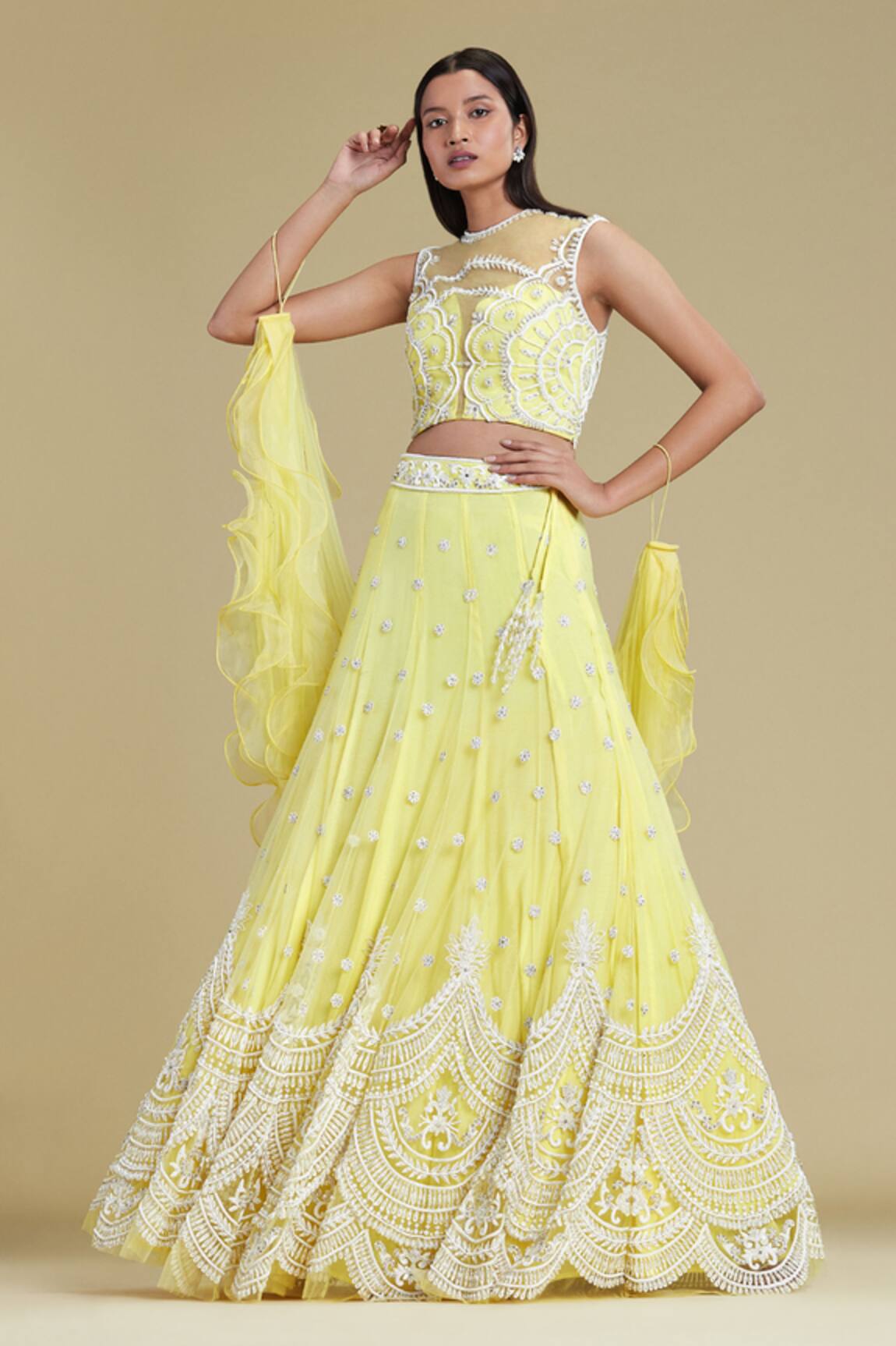 Cherie D Silk Embroidered Lehenga Set