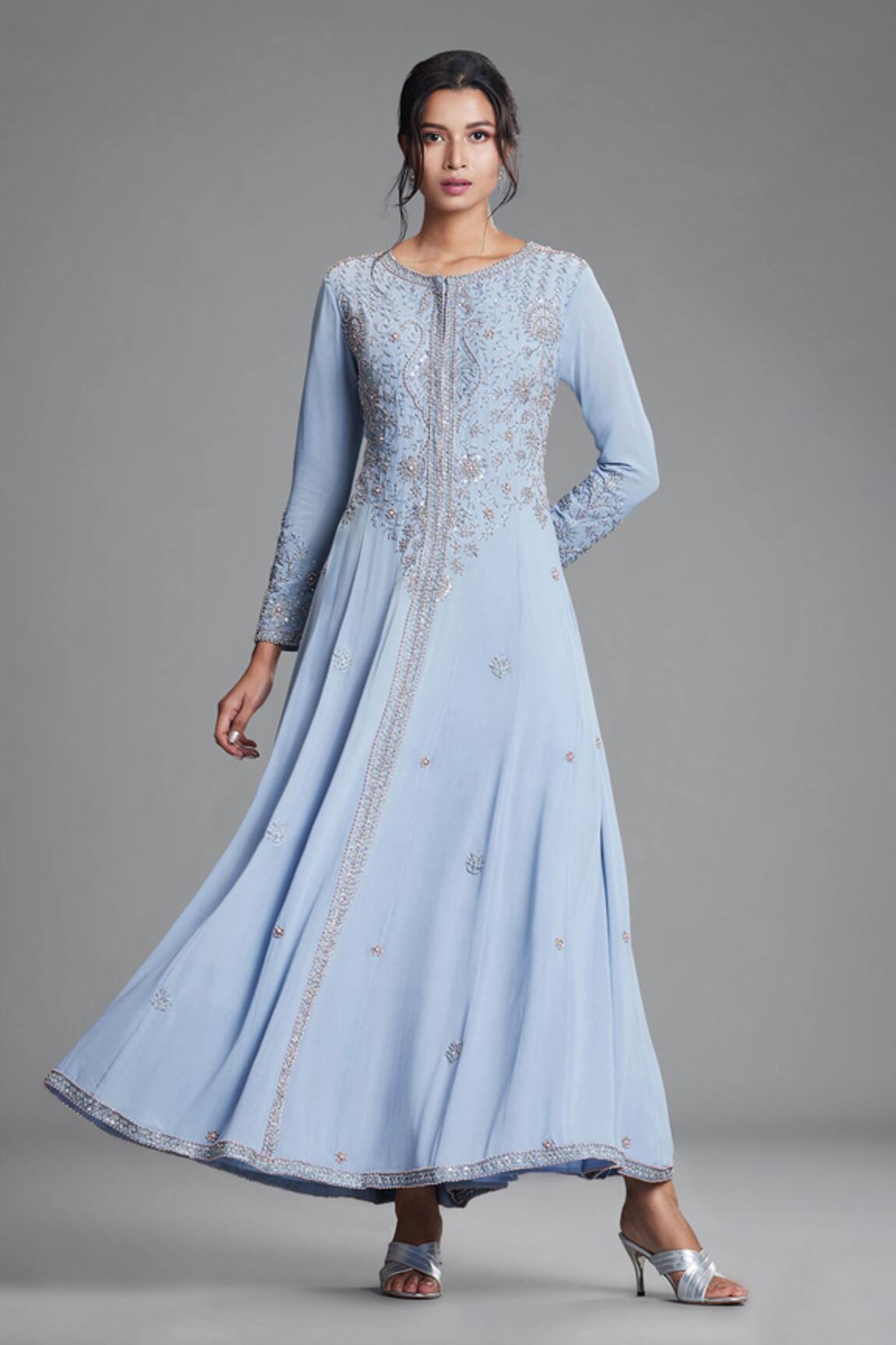 Cherie D Silk Embroidered Anarkali