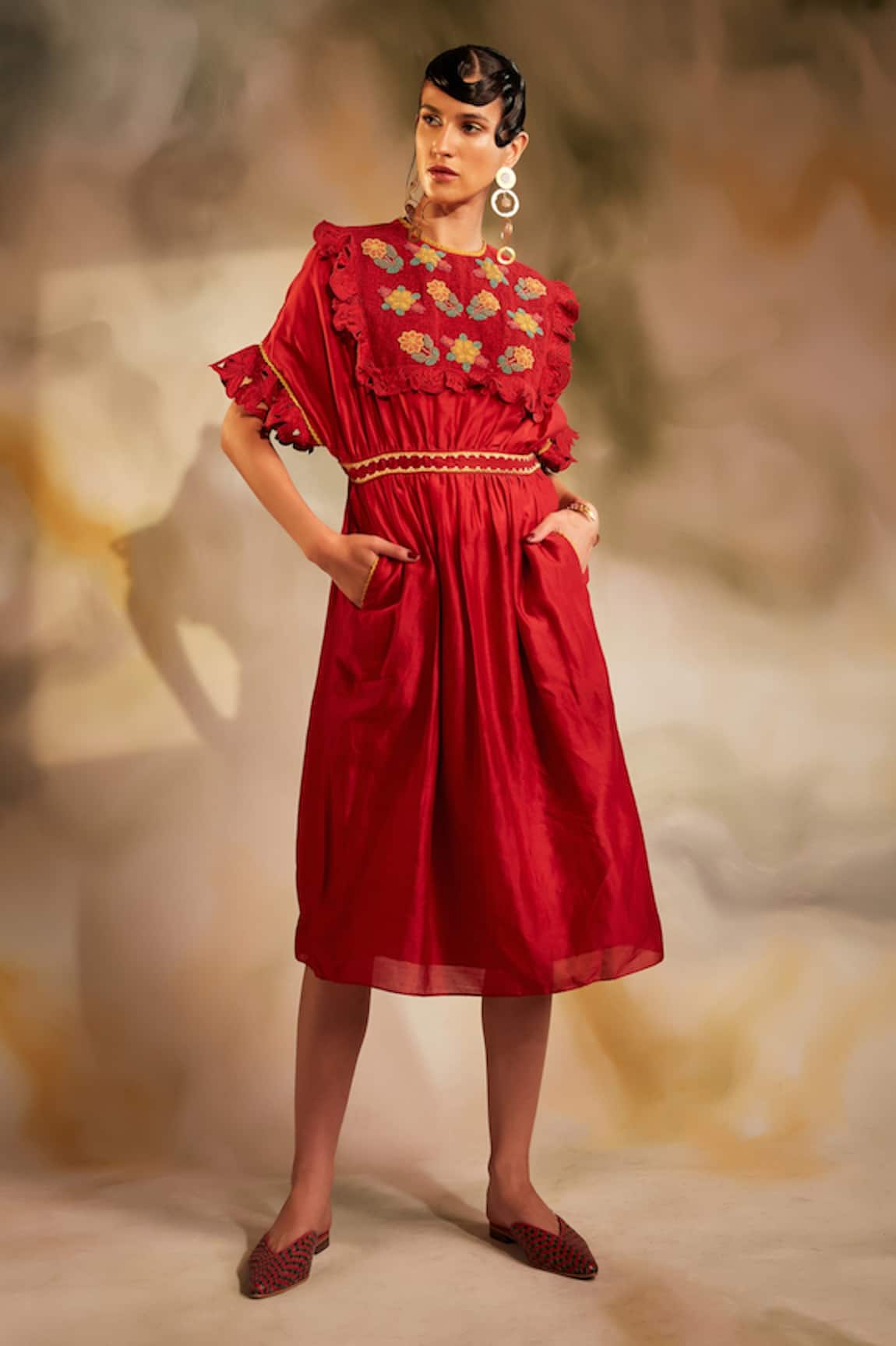 Chandrima Chanderi Embroidered Dress 