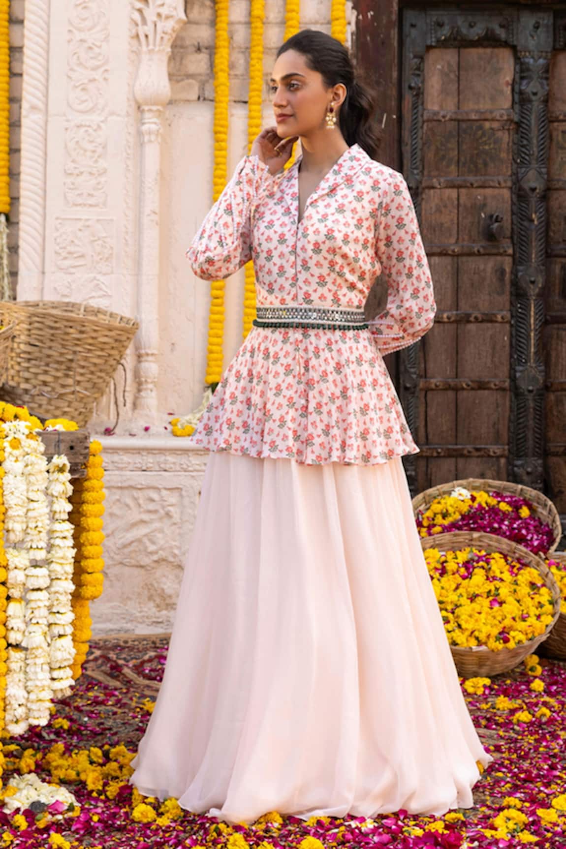 Chhavvi Aggarwal Printed Jacket & Lehenga Set 