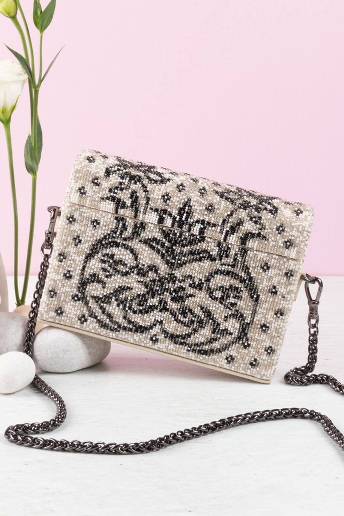 The Leather Garden Embellished Crossbody Bag