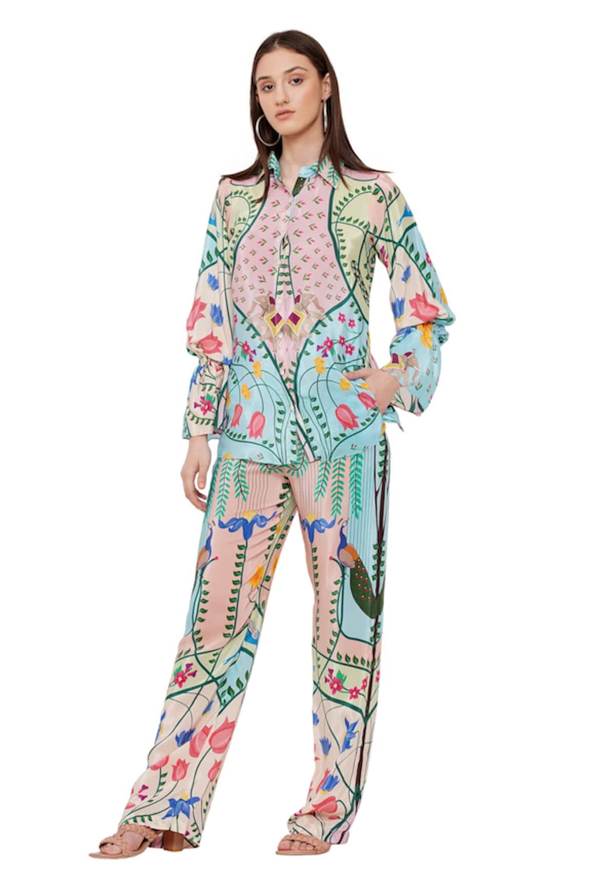 Limerick By Abirr N' Nanki Cheryl Botanical Pattern Shirt