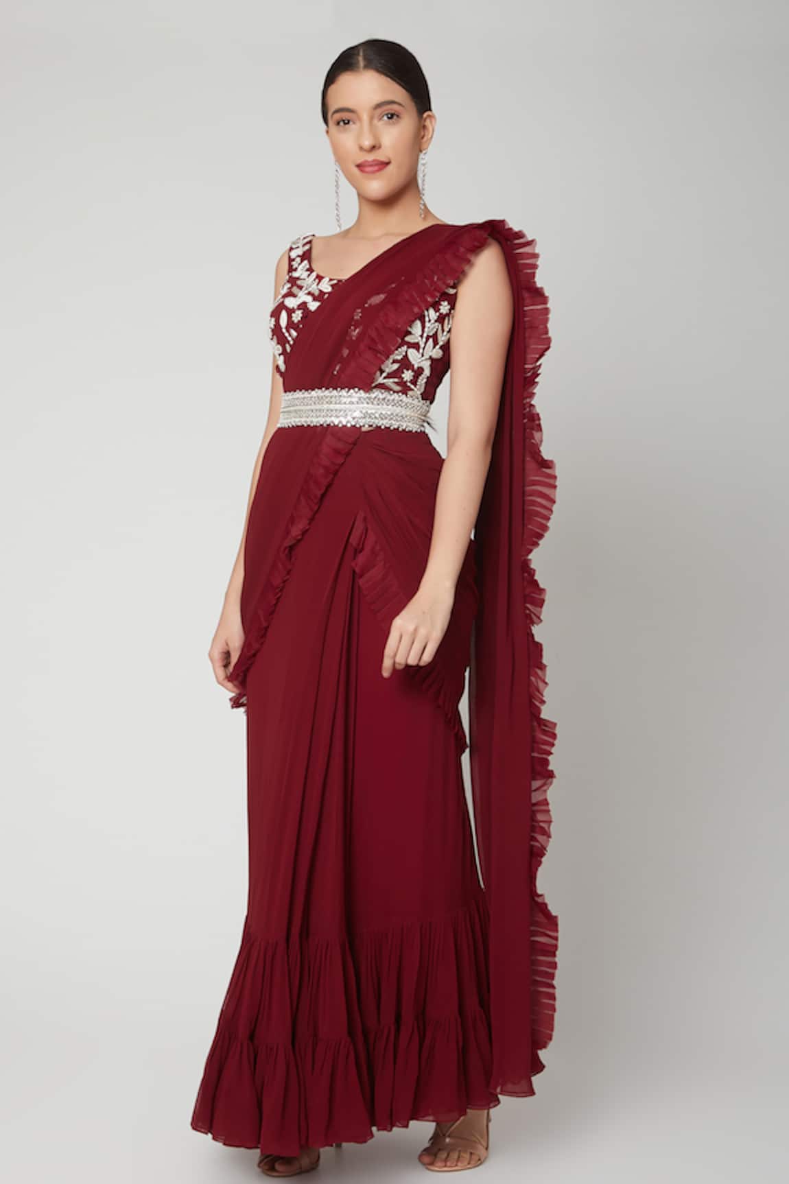 Chhavvi Aggarwal Pre-Draped Saree with Blouse