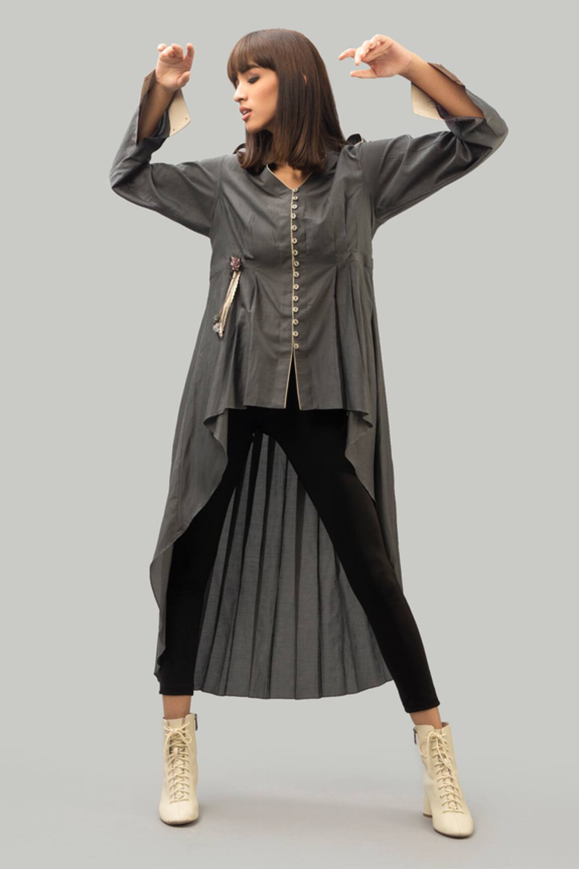 Chillosophy Cotton Silk Asymmetric Tunic 