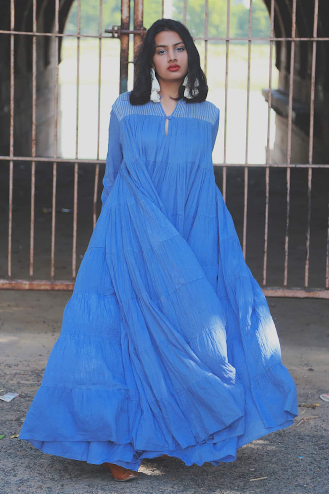 Chambray & CO. Tiered Maxi Dress 
