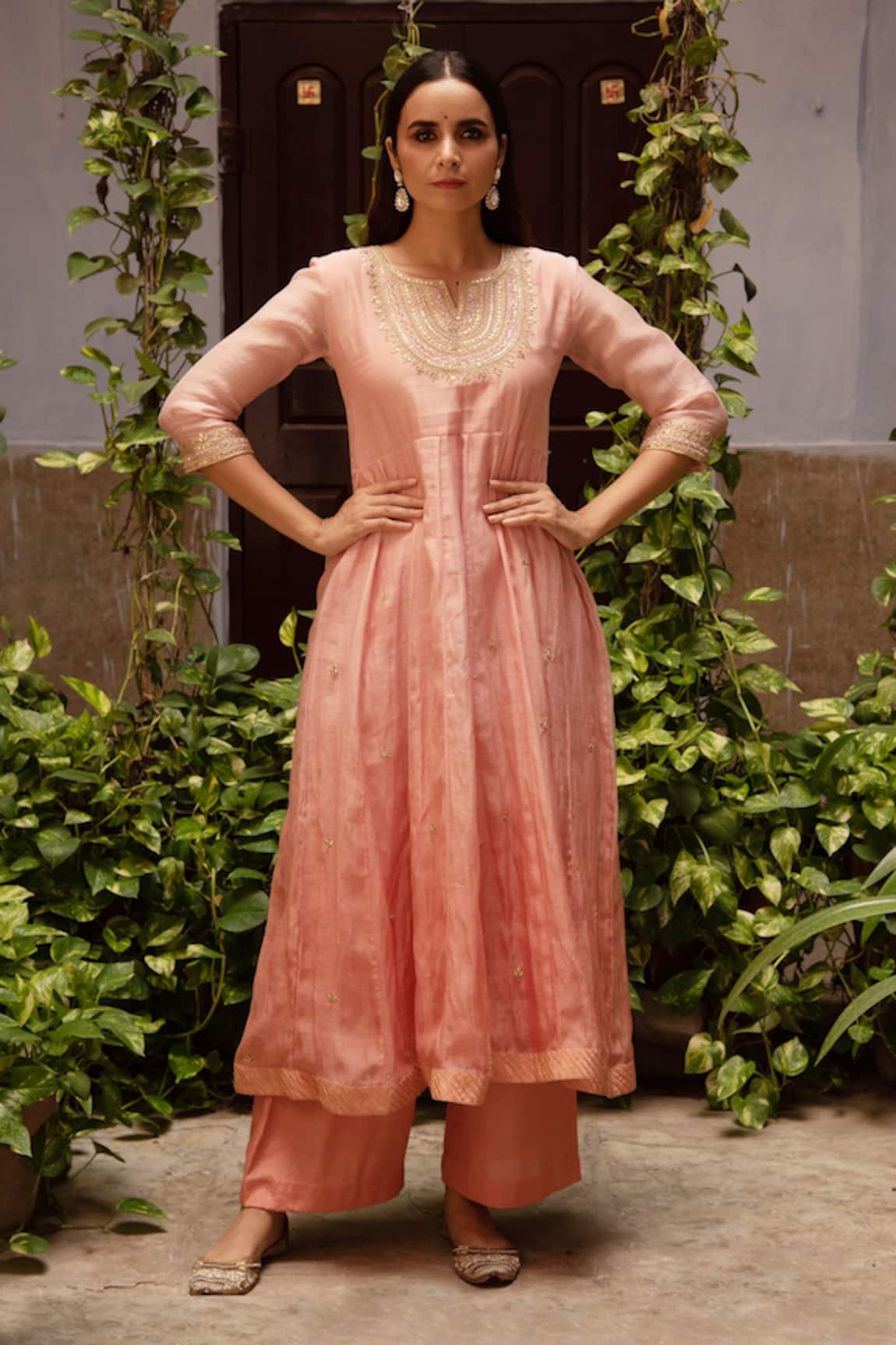 Apeksha Jain Label Gota Patti Work Anarkali & Palazzo Set 