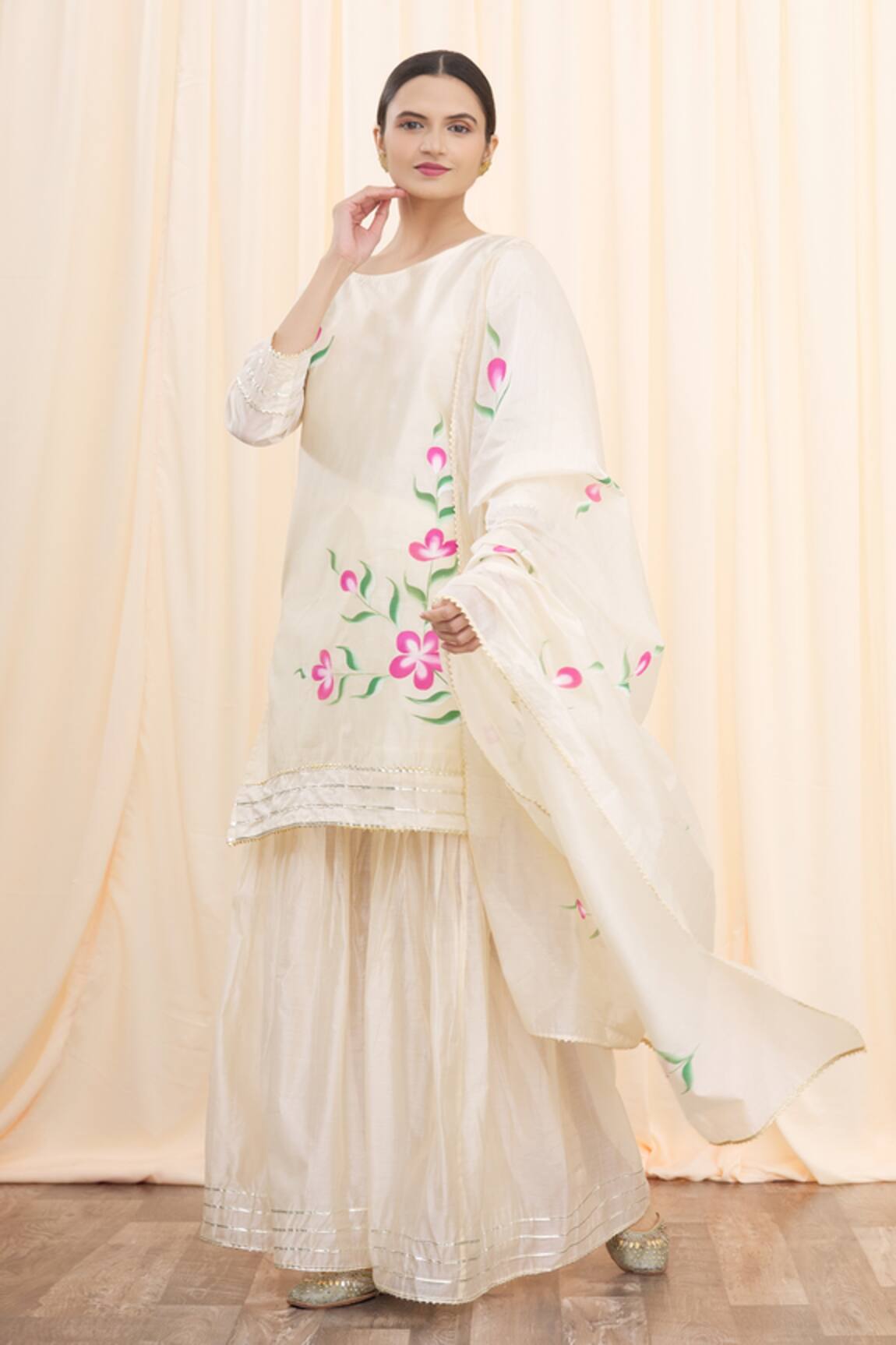 Arihant Rai Sinha Chanderi Hand Painted Kurta Set