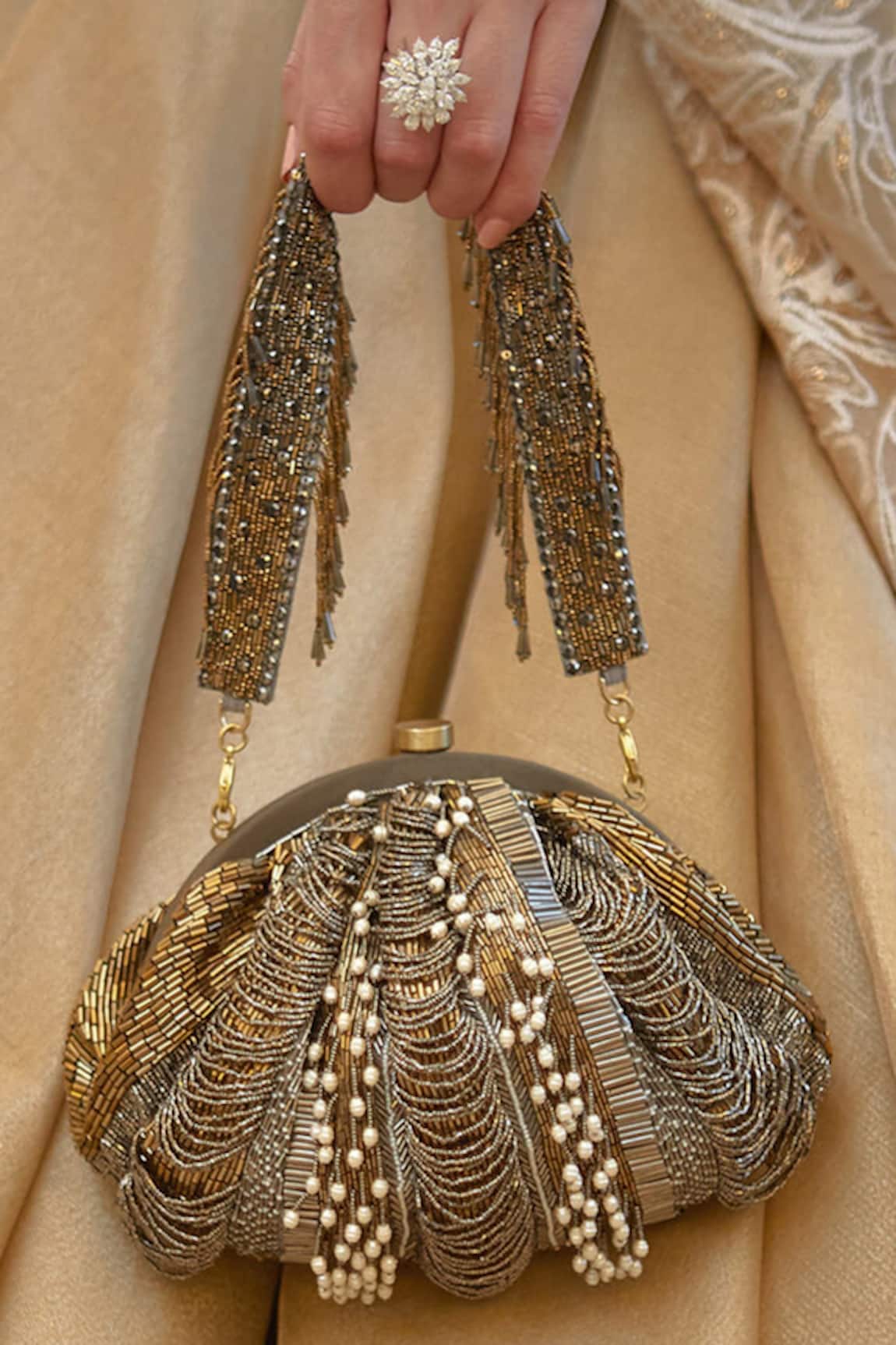 Lovetobag Ruche Embellished Soft Pouch 
