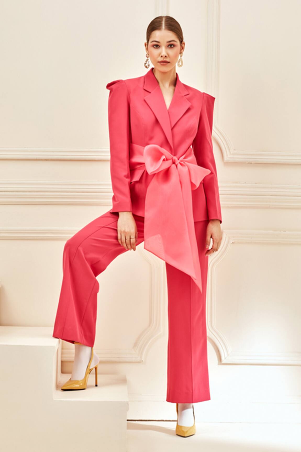 Label Deepika Nagpal Knotted Blazer & Pant Set