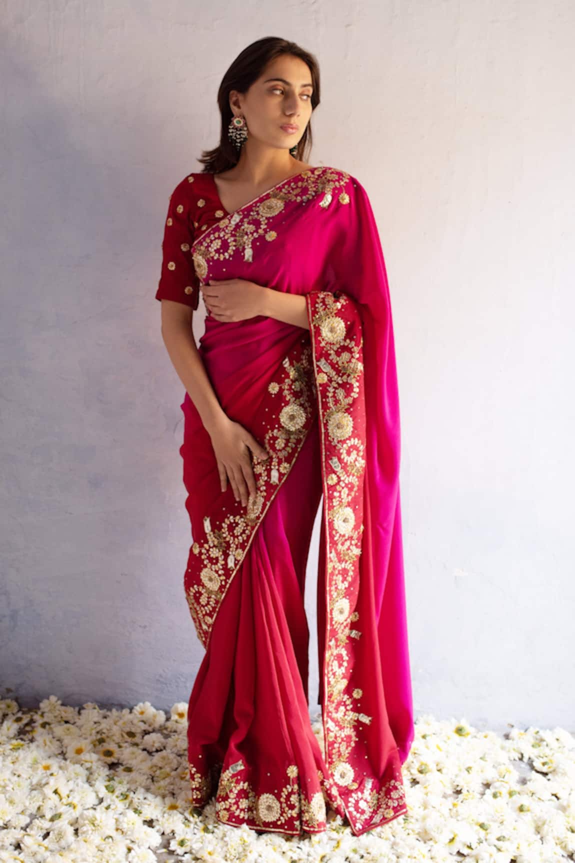 Apeksha Jain Label Ombre Embroidered Saree