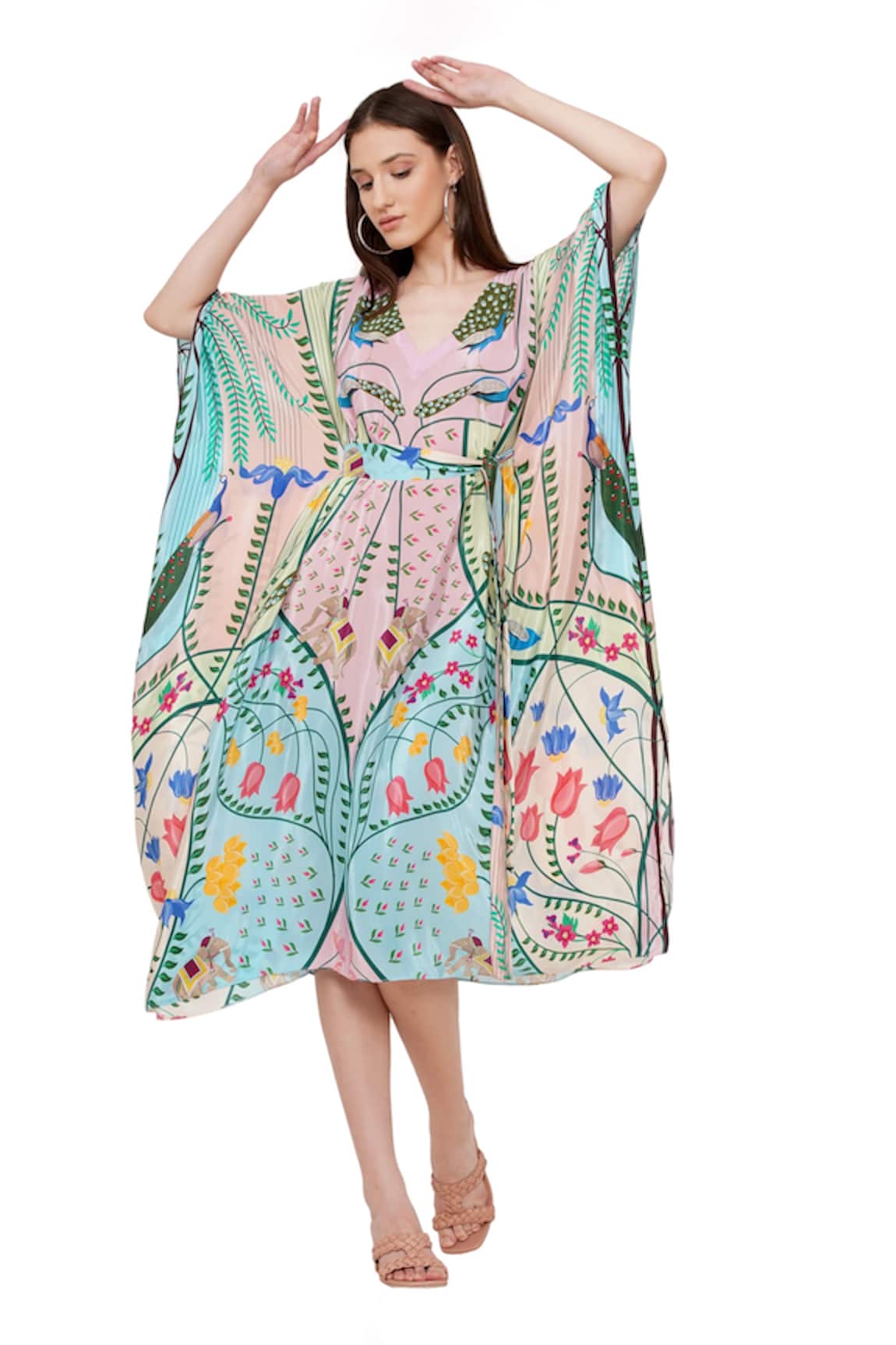 Limerick By Abirr N' Nanki Cruz Botanical Pattern Kaftan