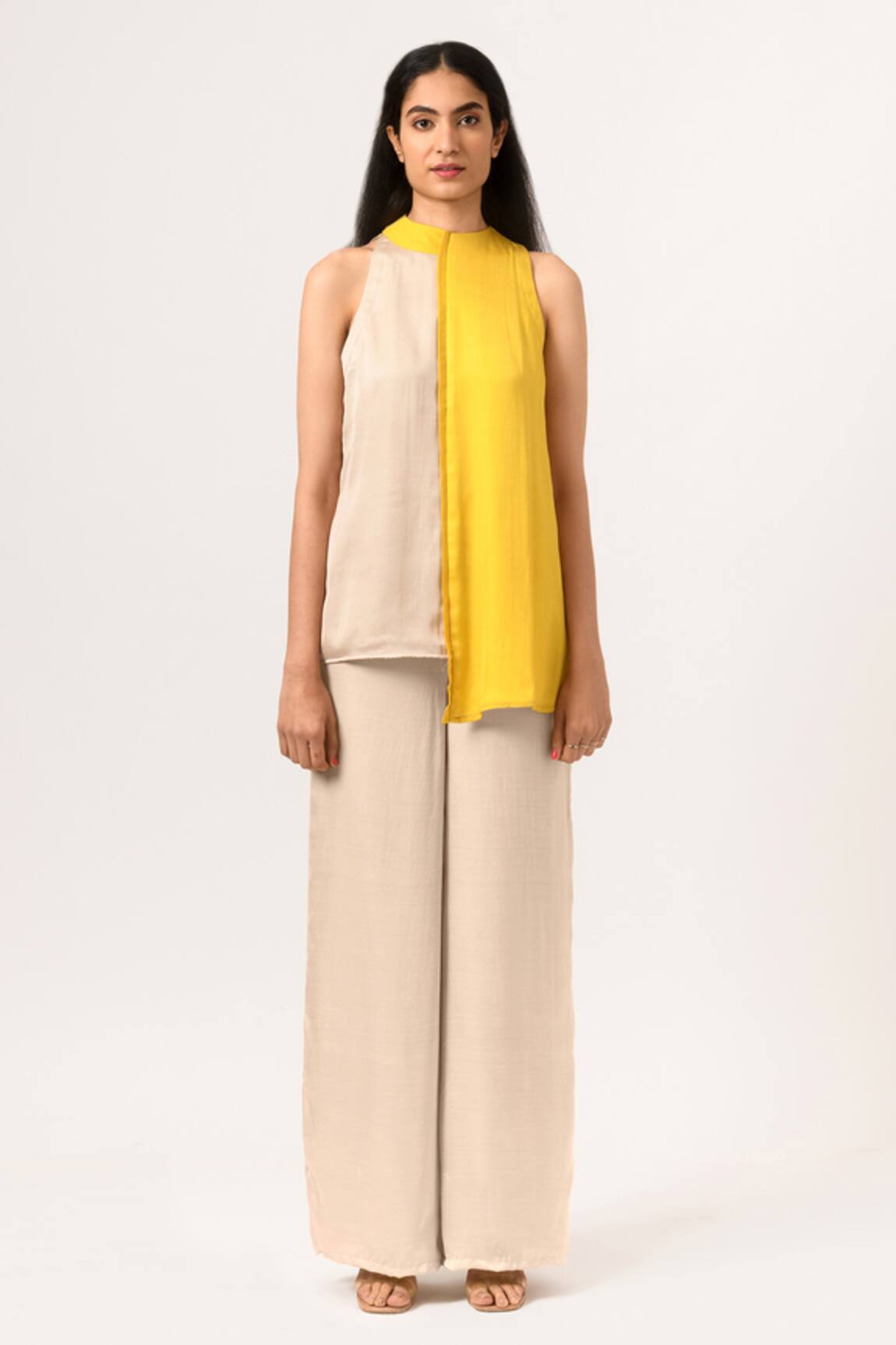 Neora By Nehal Chopra High-Low Hem Top & Pant Set