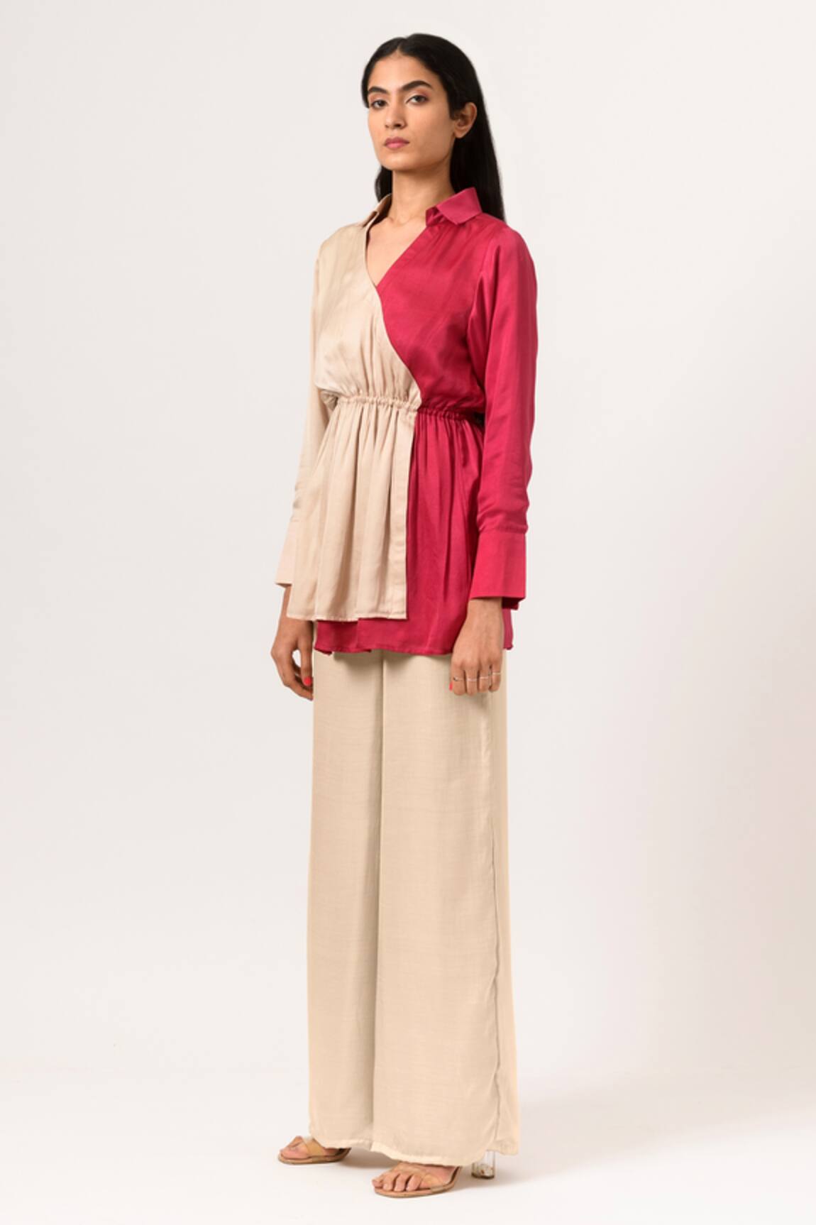 Neora By Nehal Chopra Color Block Top & Pant Set