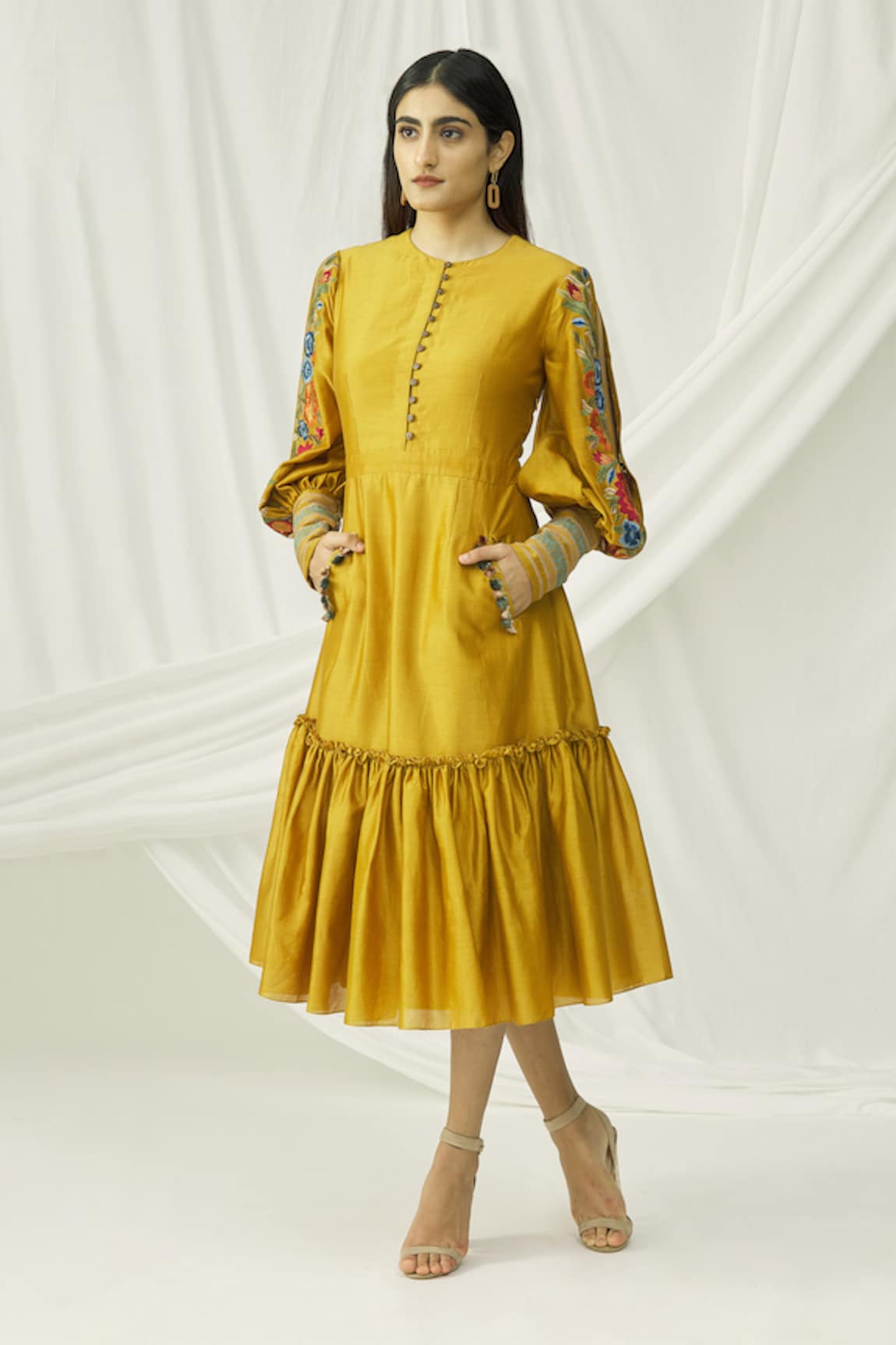 Chandrima Chanderi Midi Dress