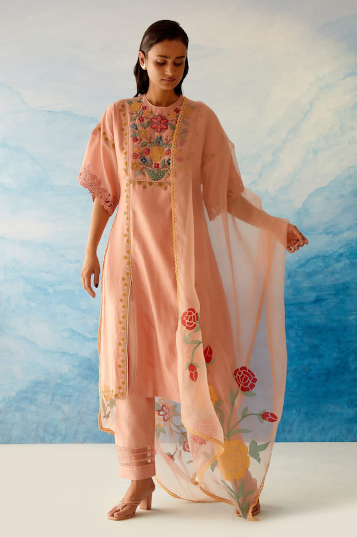 Chandrima Floral Applique Dupatta 