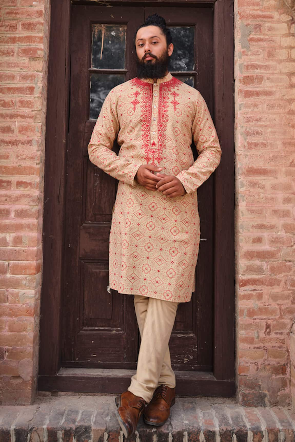 Nitesh Singh Chauhan Bandhani Print Kurta Set