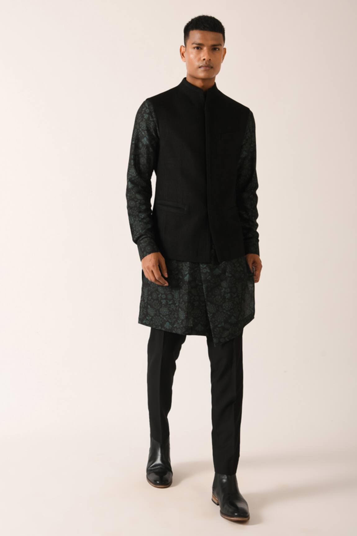 Dhruv Vaish Textured Cotton Silk Bundi 