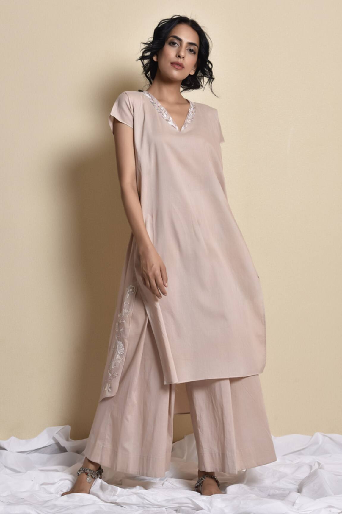 Kanika Sharma Hand Embroidered Kurta Palazzo set 