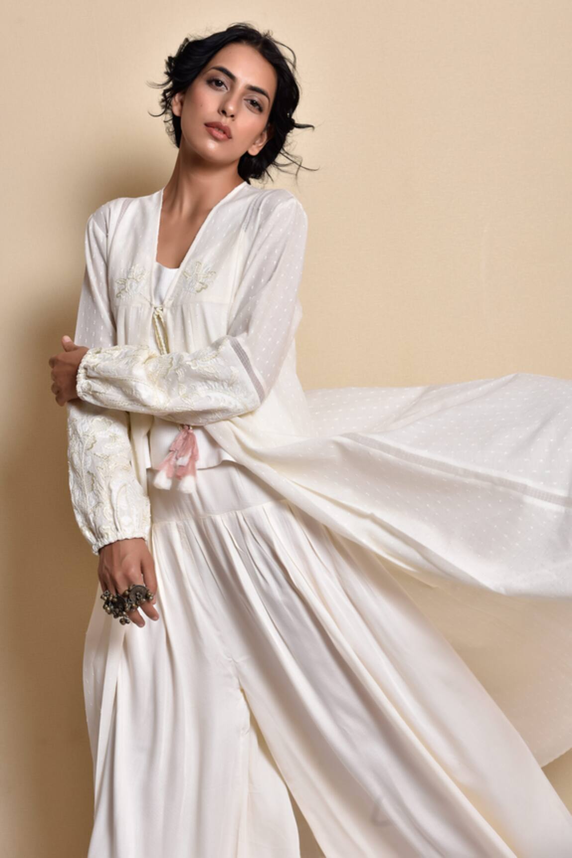 Kanika Sharma Flared Pant Set with Embroidered Jacket 