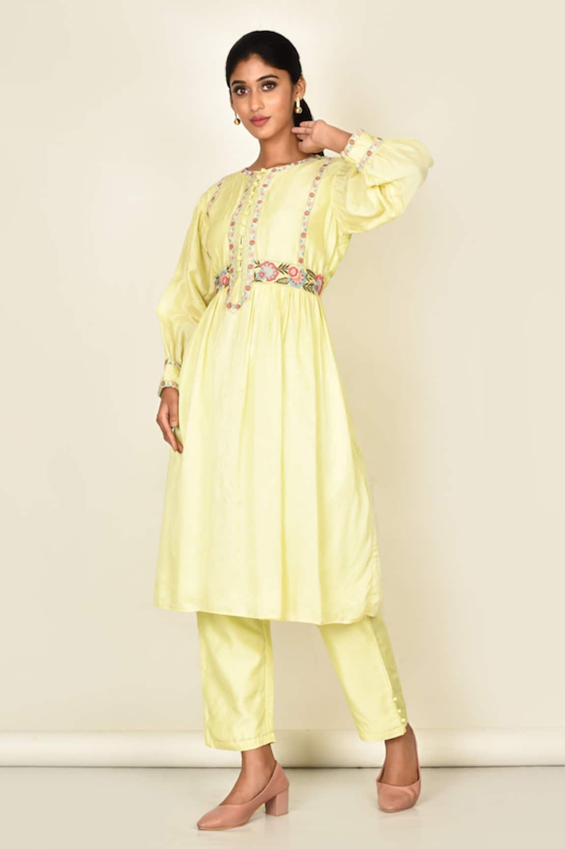 Khwaab By Sanjana Lakhani Floral Embroidered Anarkali Set 