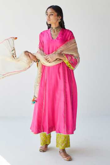 Rajiramniq Silk Kurta Palazzo Set 