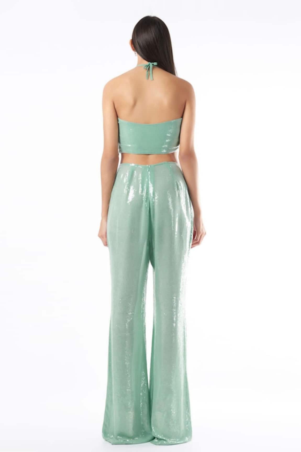 STYLAND sequinembellished Flared Trousers  Farfetch