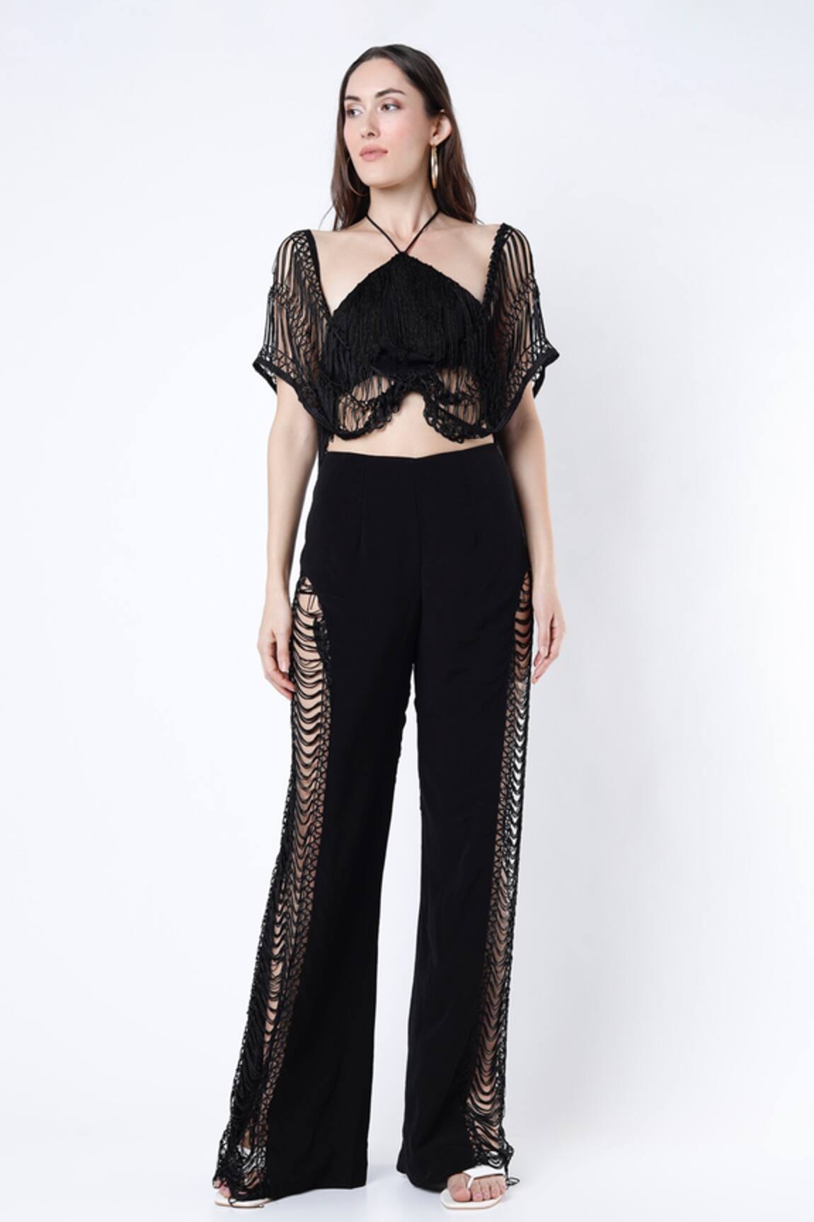 Deme By Gabriella Tasselled Crop Top & Pant Set